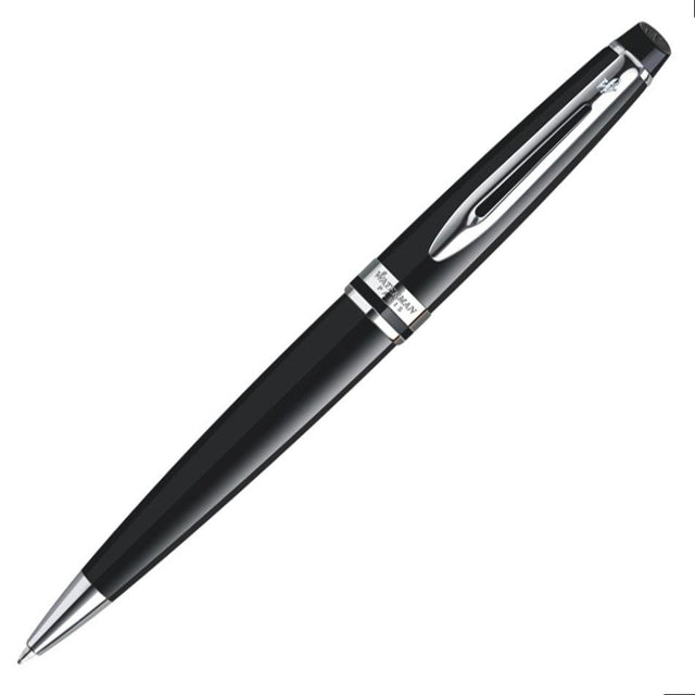 Waterman Expert Ball Pen - Black with Chrome Trim - Pure Pens