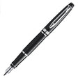 Waterman Expert Fountain Pen - Black with Chrome Trim - Pure Pens