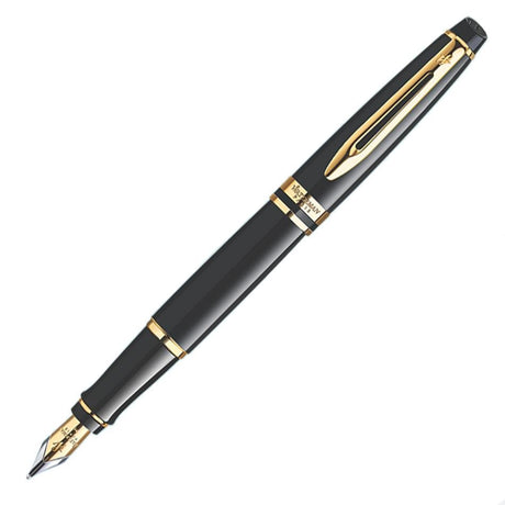Waterman Expert Fountain Pen - Black with Gold Trim - Pure Pens