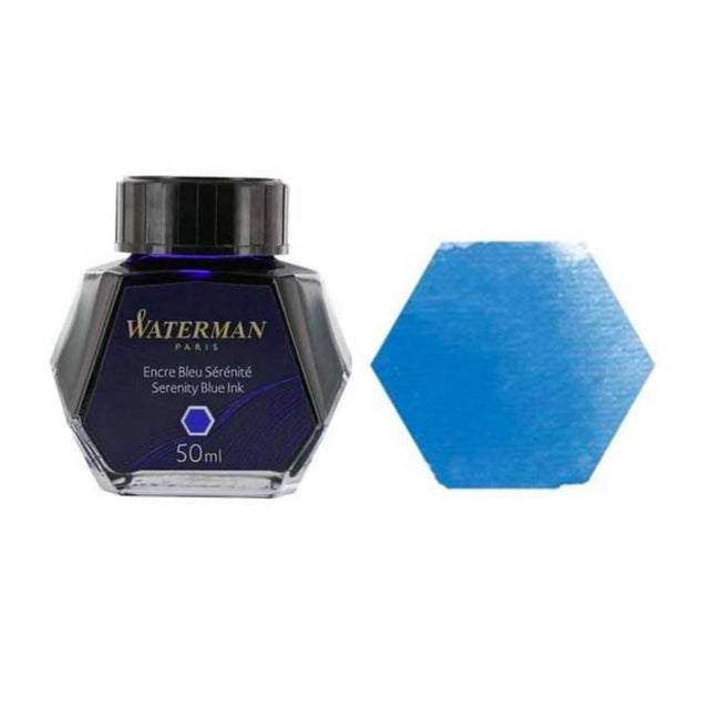 Waterman Fountain Pen Bottled Ink - Serenity Blue - Pure Pens