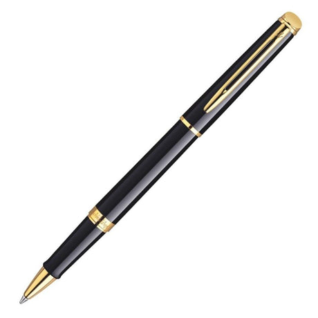 Waterman Hemisphere Rollerball Pen - Gloss Black with Gold Trim - Pure Pens